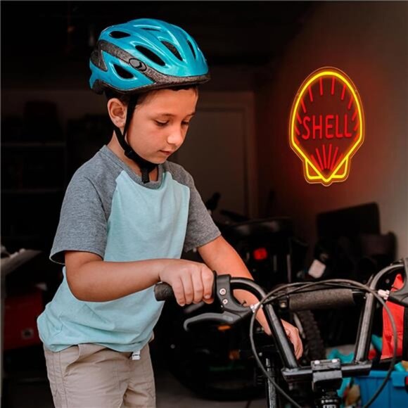 Shell Oil Logo LED Neon Sign Garage Shop Decor Man Cave Bar Mechanic Gear Head - Picture 5 of 7